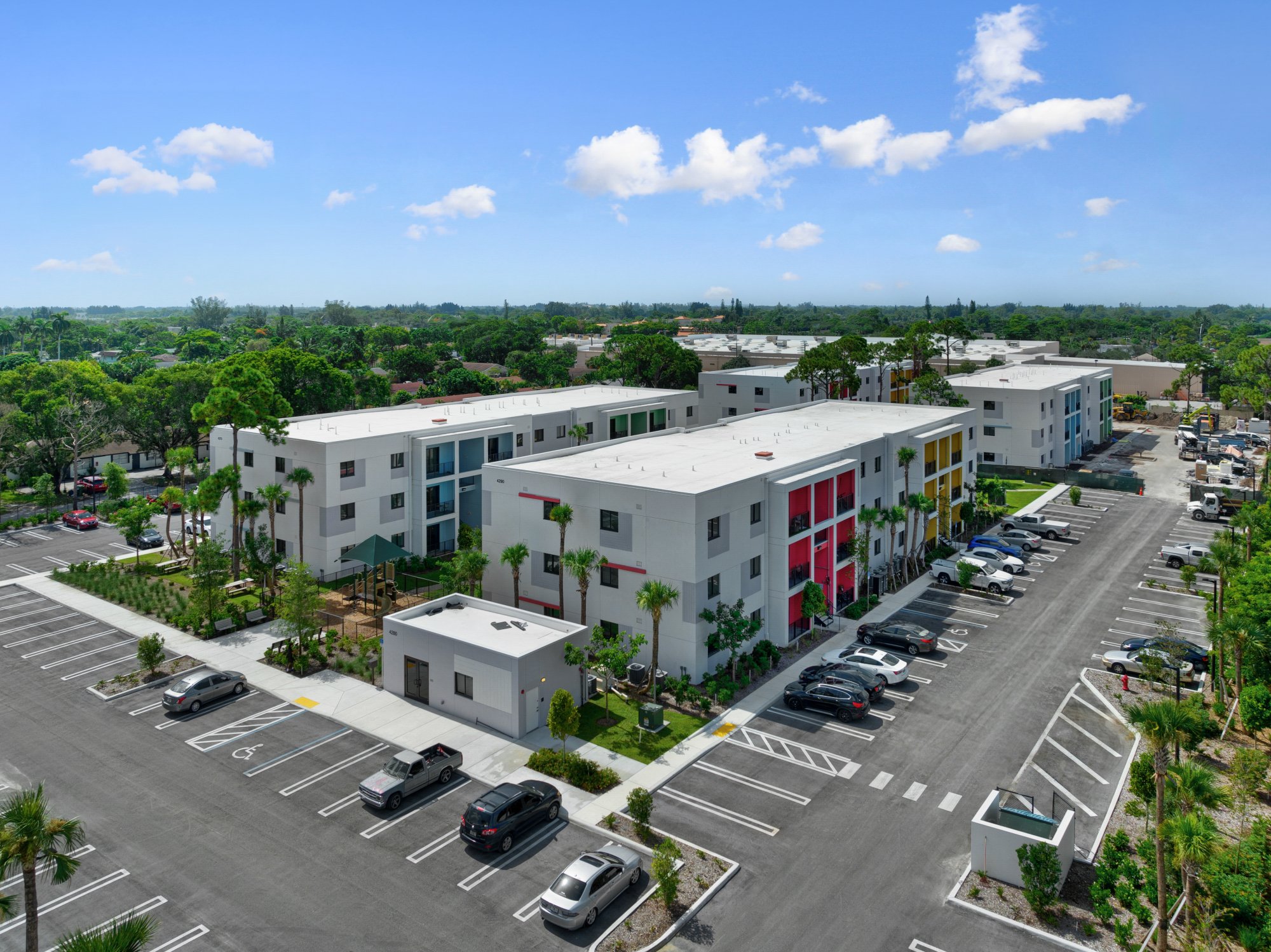 apartment complex built with green blocks