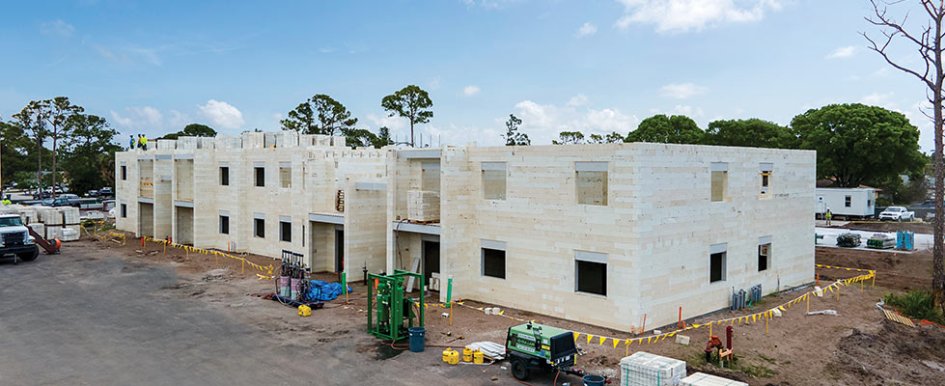 Construction using Green Bricks - Photo credit: Renco USA